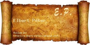 Elbert Péter névjegykártya