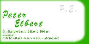 peter elbert business card