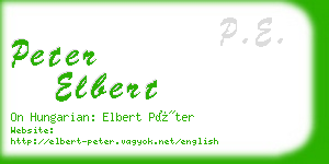 peter elbert business card